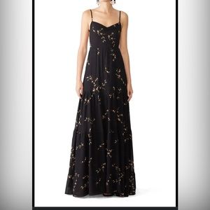Reformation Fiji Dress 10 Wildflower Print Sweetheart Backless Floral Tiers Maxi